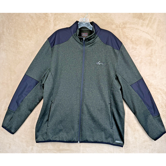 Greg Norman Jacket Mens L Green Black Tasso Elba Hydrotech Golf Outdoor Gorpcore - Picture 1 of 14